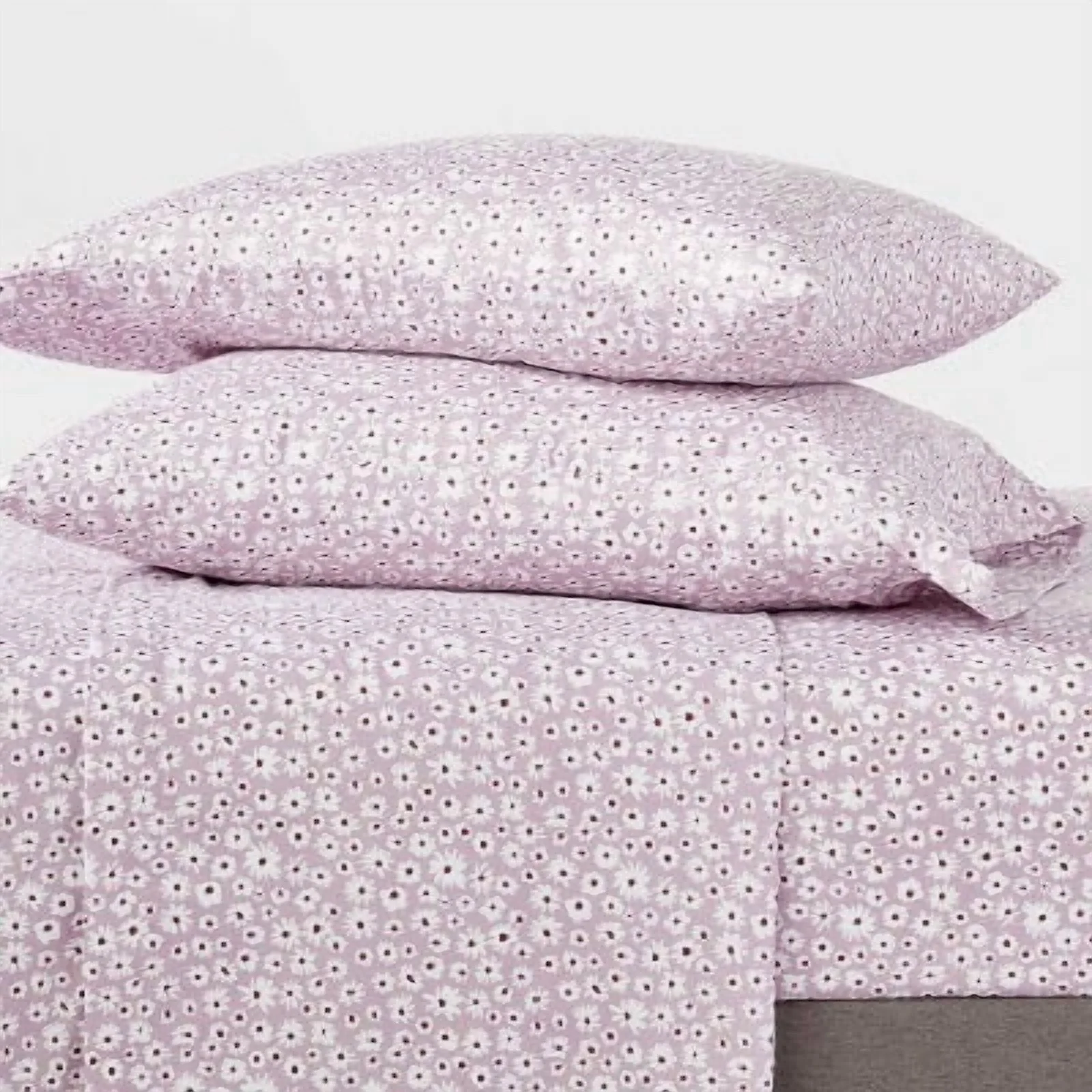 Printed Microfiber Sheet Set - Light Purple Daisy