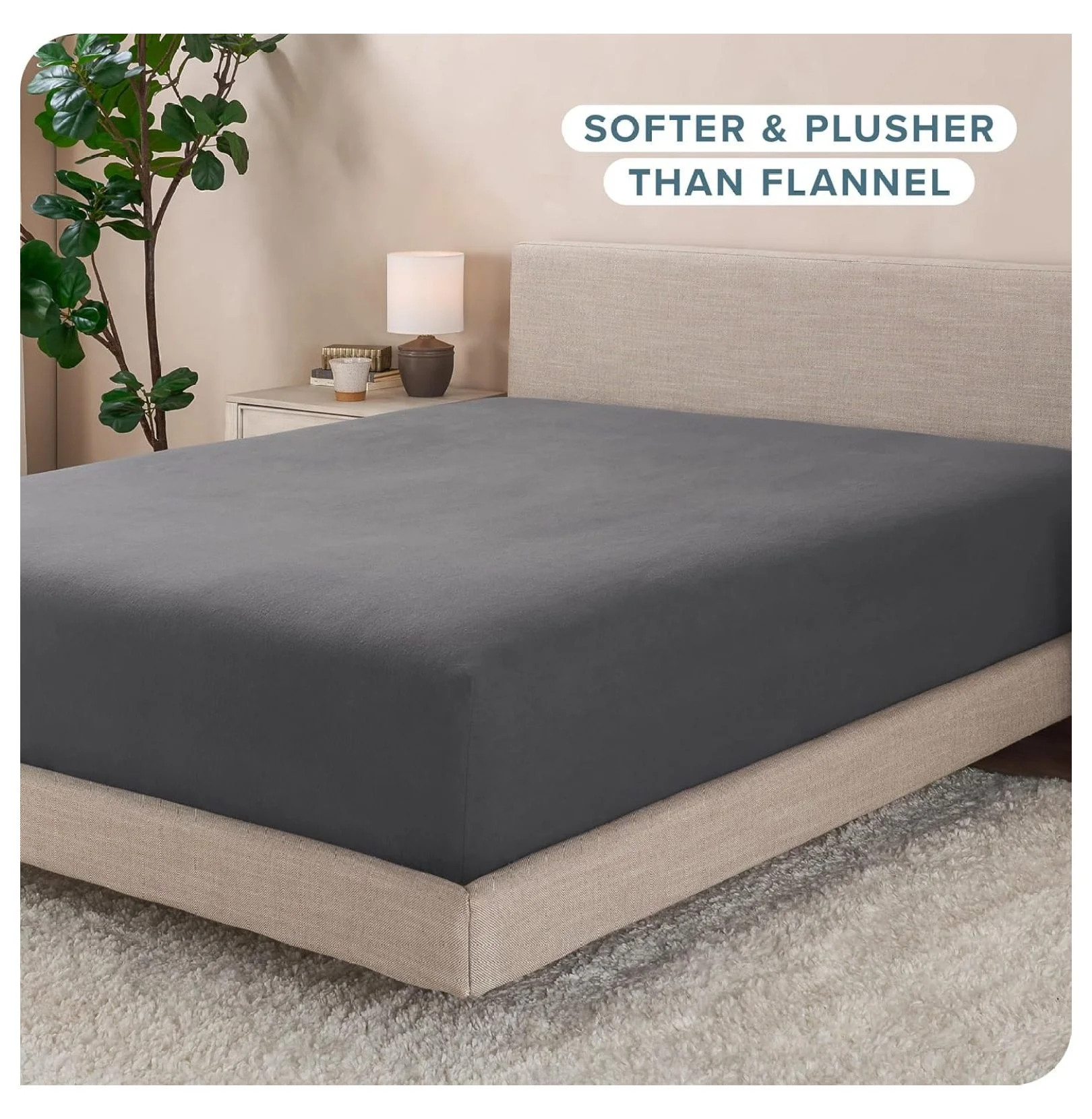 Super Soft Fleece Fitted Sheet - Full Size (2 Pack) - Extra Plush Polar Fleece, No-Pilling - Deep Pocket - All Season Cozy Warmth (Full, Grey)