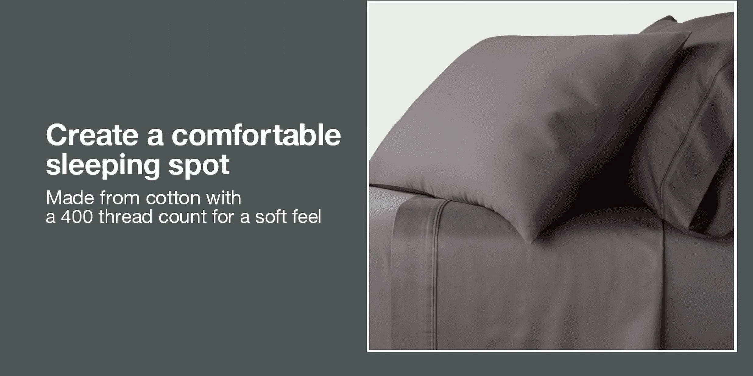 400 Thread Count Performance Flat Sheet - King - Dark Gray (Threshold)