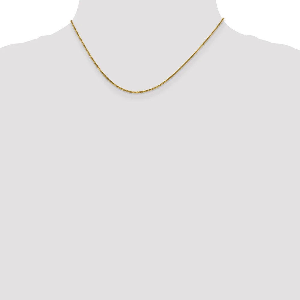 Leslie's Real 14kt Yellow Gold 1mm Diamond Cut Quadra Wheat Chain; 16 inch; for Adults and Teens; for Women and Men