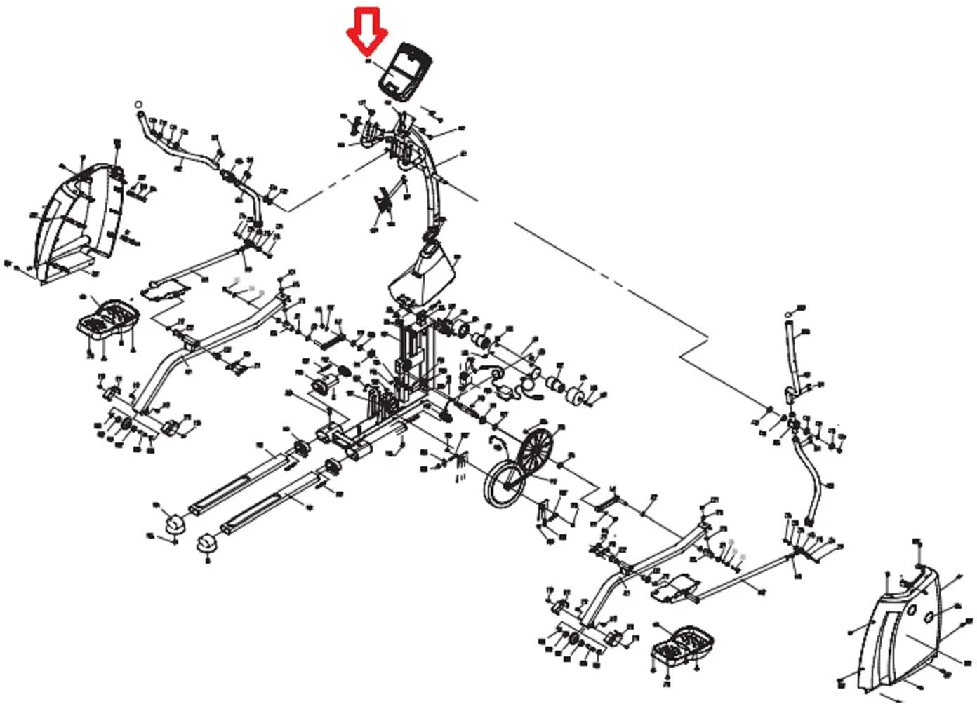 Display Console Assembly 074154 Works W Horizon Fitness E700 - EP194 Elliptical