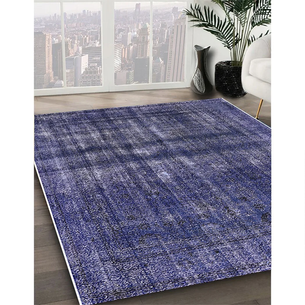 Ahgly Company Indoor Rectangle Mid-Century Modern Purple Persian Area Rugs, 2' x 3'