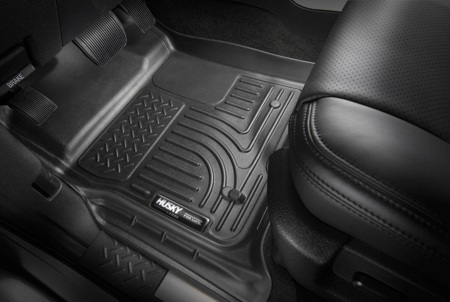 Husky by RealTruck Front & 2nd Seat Floor Liners Compatible with 2016-2020 Civic Coupe/Civic Sedan_Black