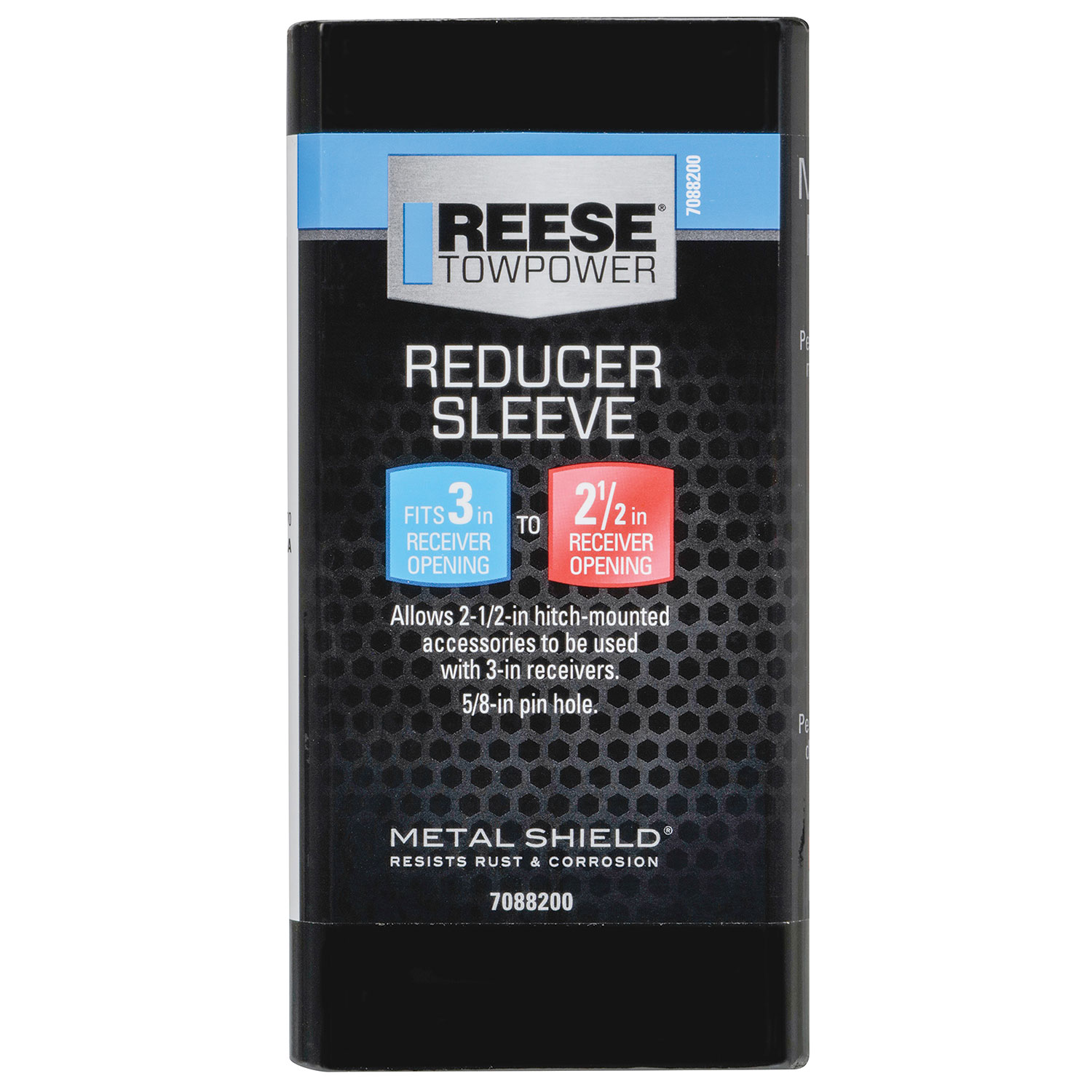 Reese Towpower Trailer Hitch Adapter, from 3 in. to 2-1/2 in. Receiver, 6 in. Length