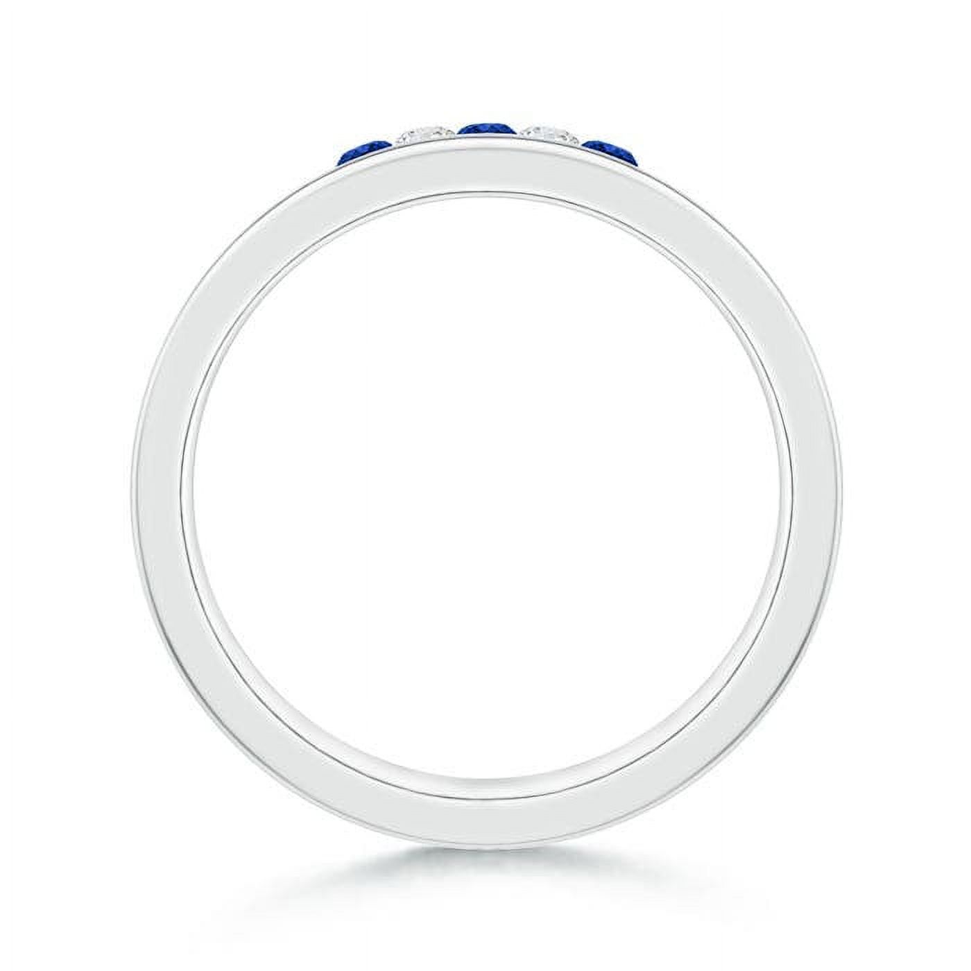 ANGARA Natural Blue Sapphire & Diamond Classic Ring for Women, Girls in 14K White Gold, Ring Size- 12.5 (Stone Grade: Heirloom-AAAA, Size: 2mm) September Birthstone Jewelry Gift for Her Birthday