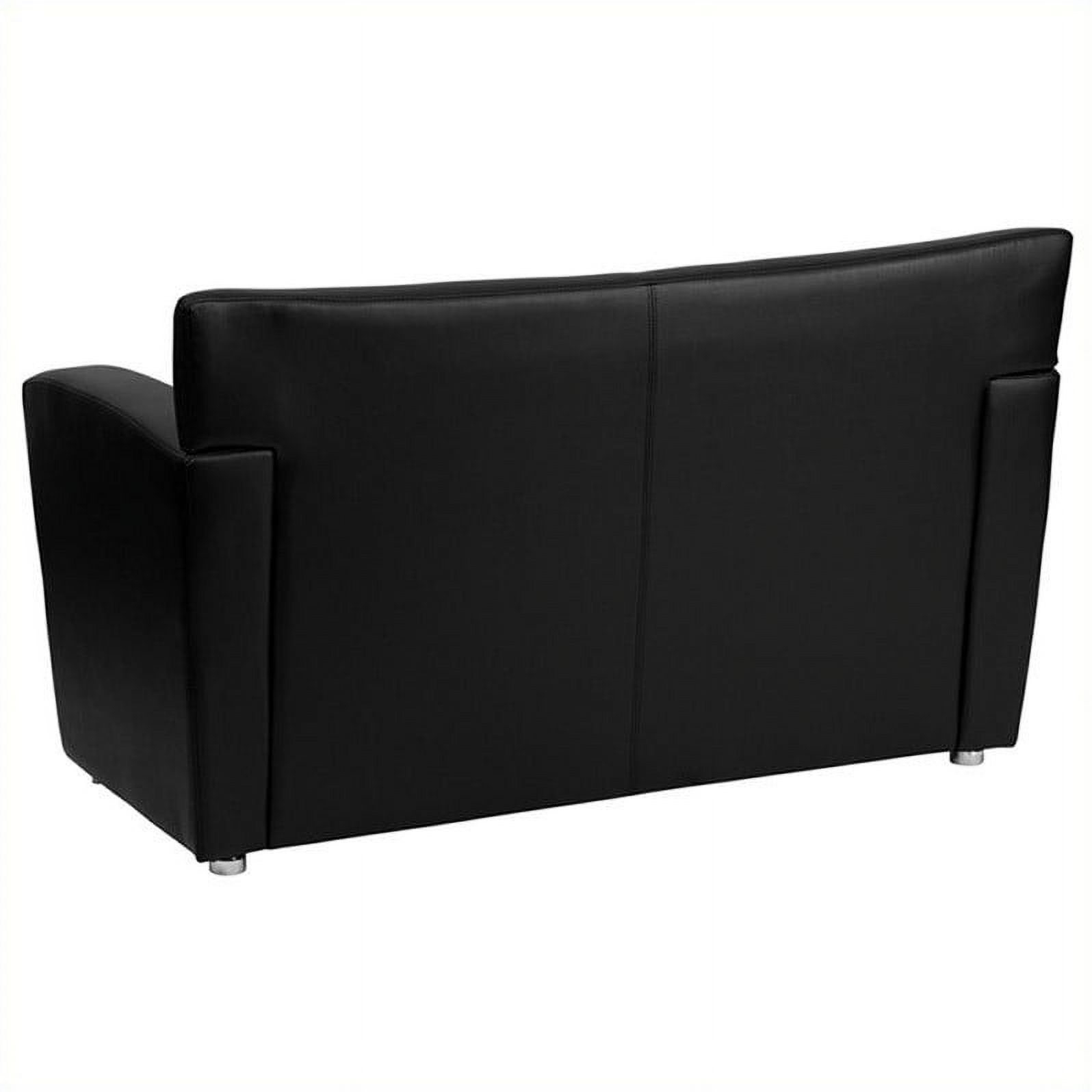 Scranton & Co Modern LeatherSoft Flared Arms Love Seat in Black