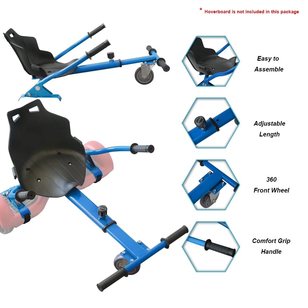 Hoverboard Seat Attachment Accessory Go Kart Hoverkart Hovercart for Hoverboard self-stabilizing Scooter Adjustable
