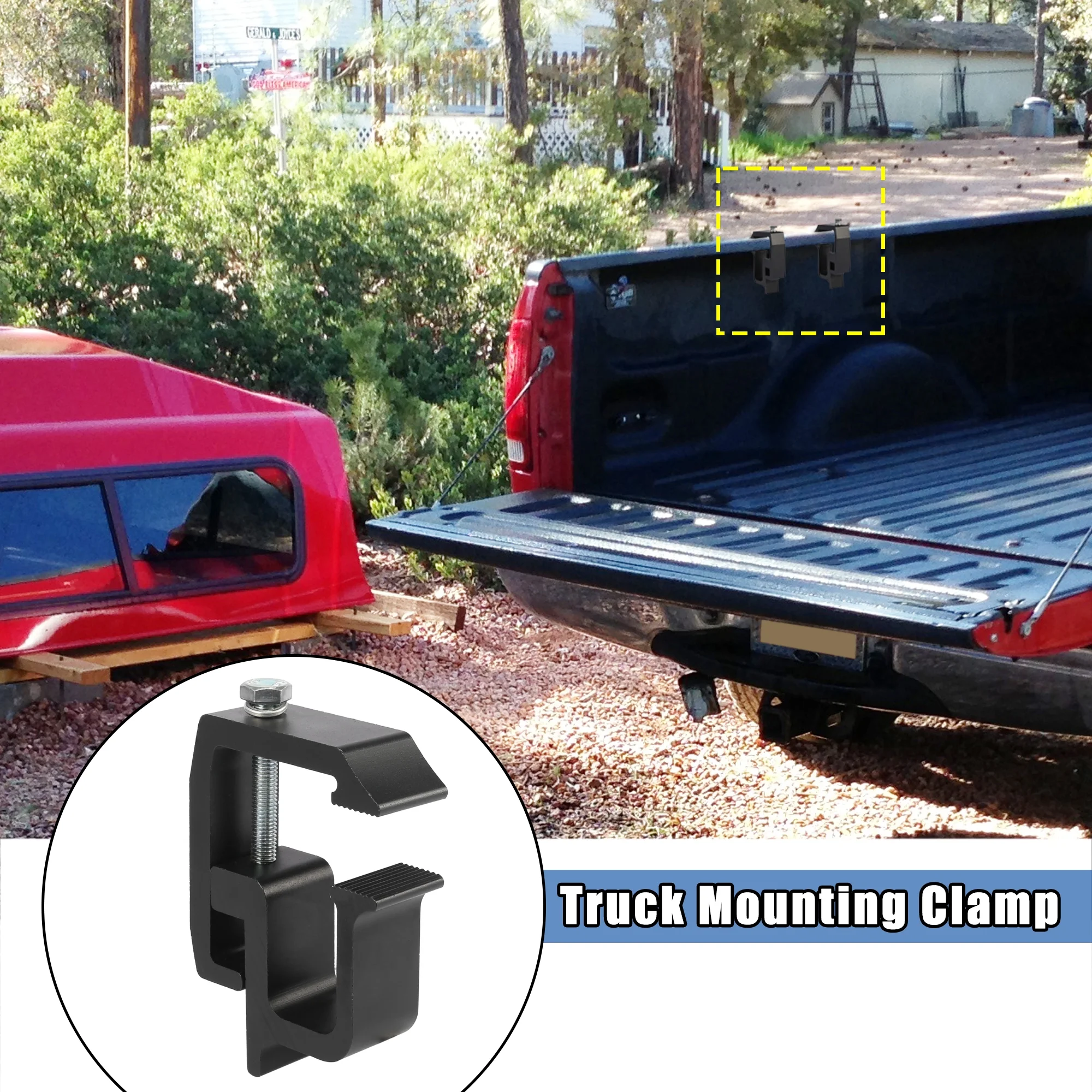 4Pcs Black Universal Mounting Clamps Truck Caps Shell Aluminium Alloy