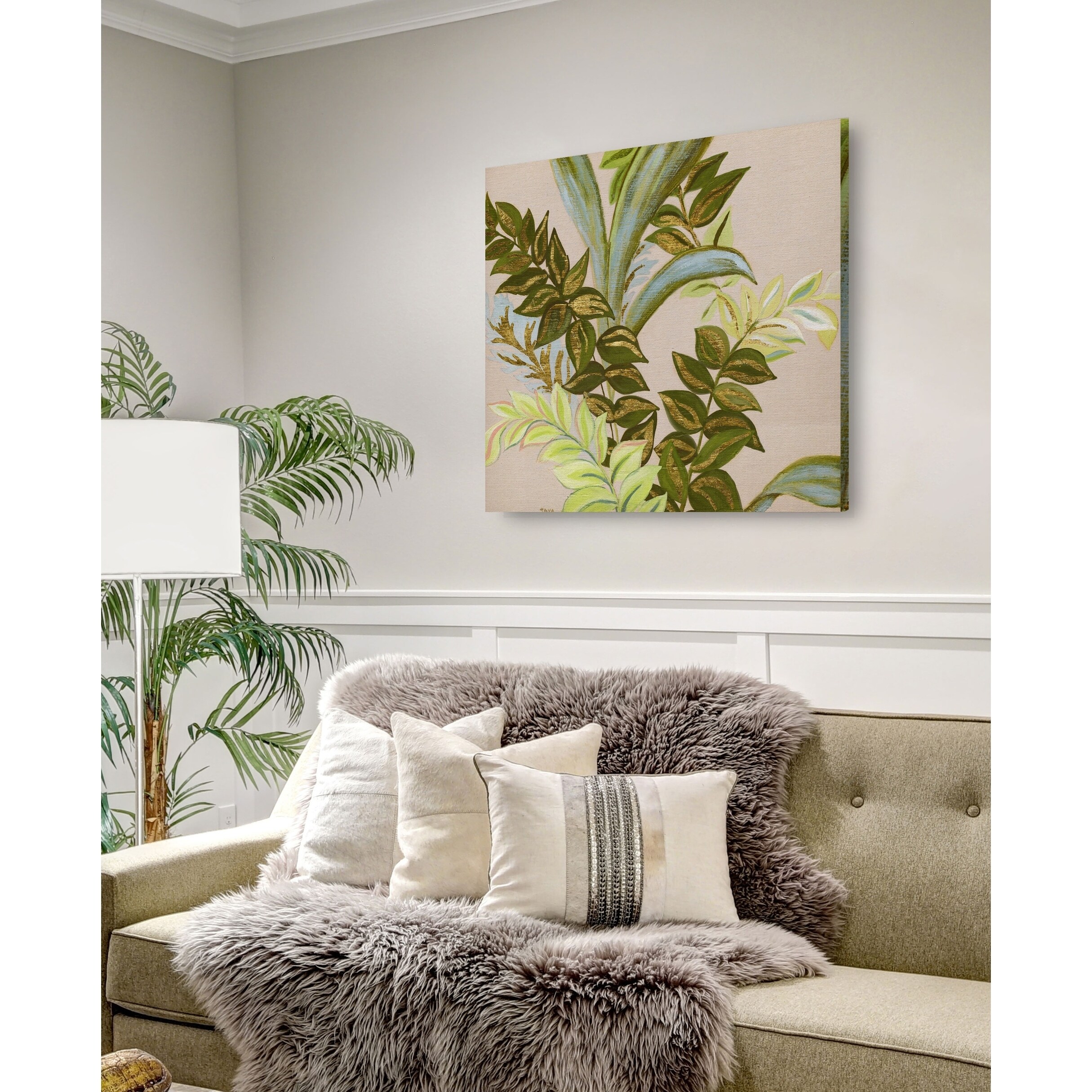 Wexford Home Rainforest II -Gallery Wrapped Canvas - yellow, blue, green, red, black, white 10x10