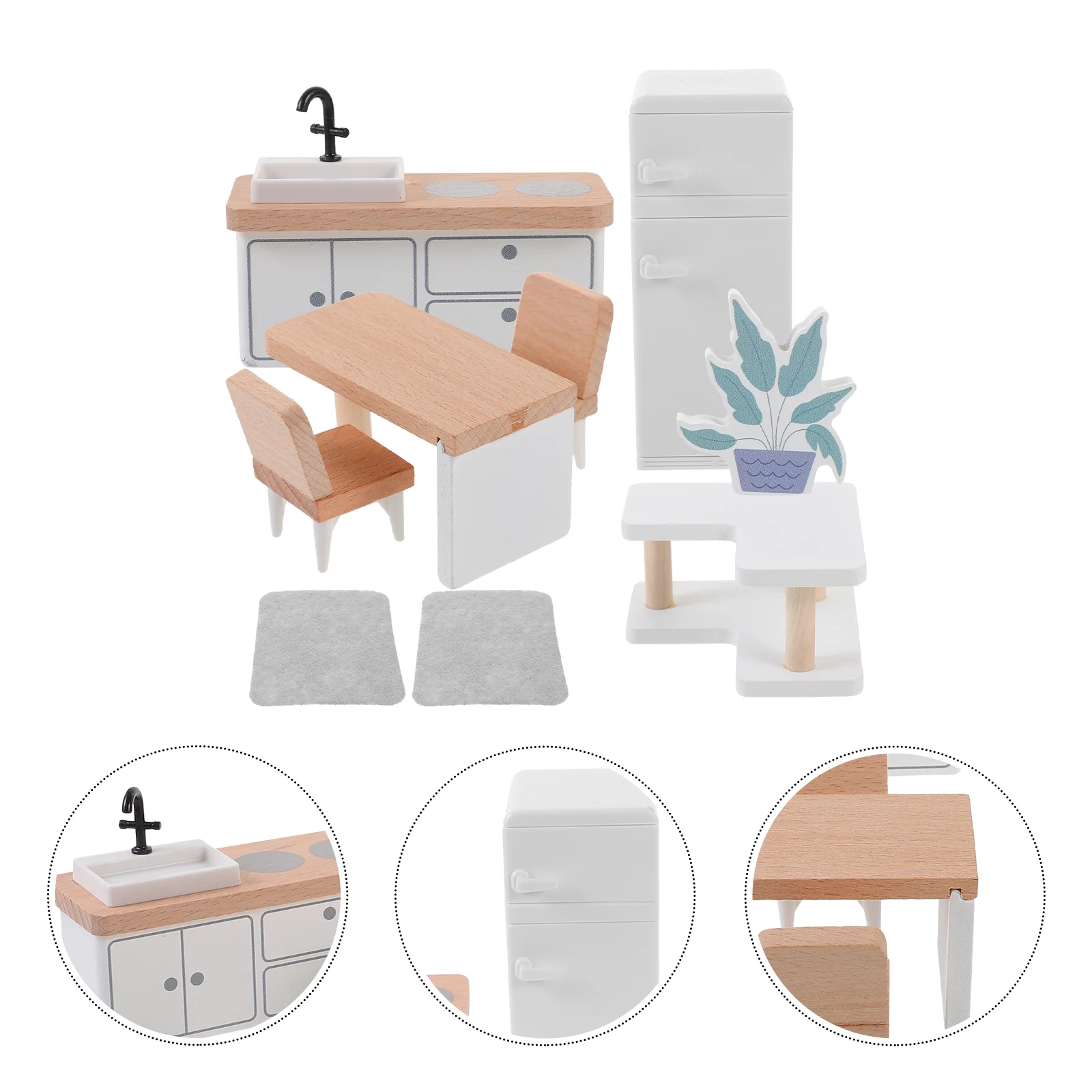 1 Set of Simulated Miniature Toy Adorable Tiny Kitchen Furniture Decorative Miniature Furniture Decor