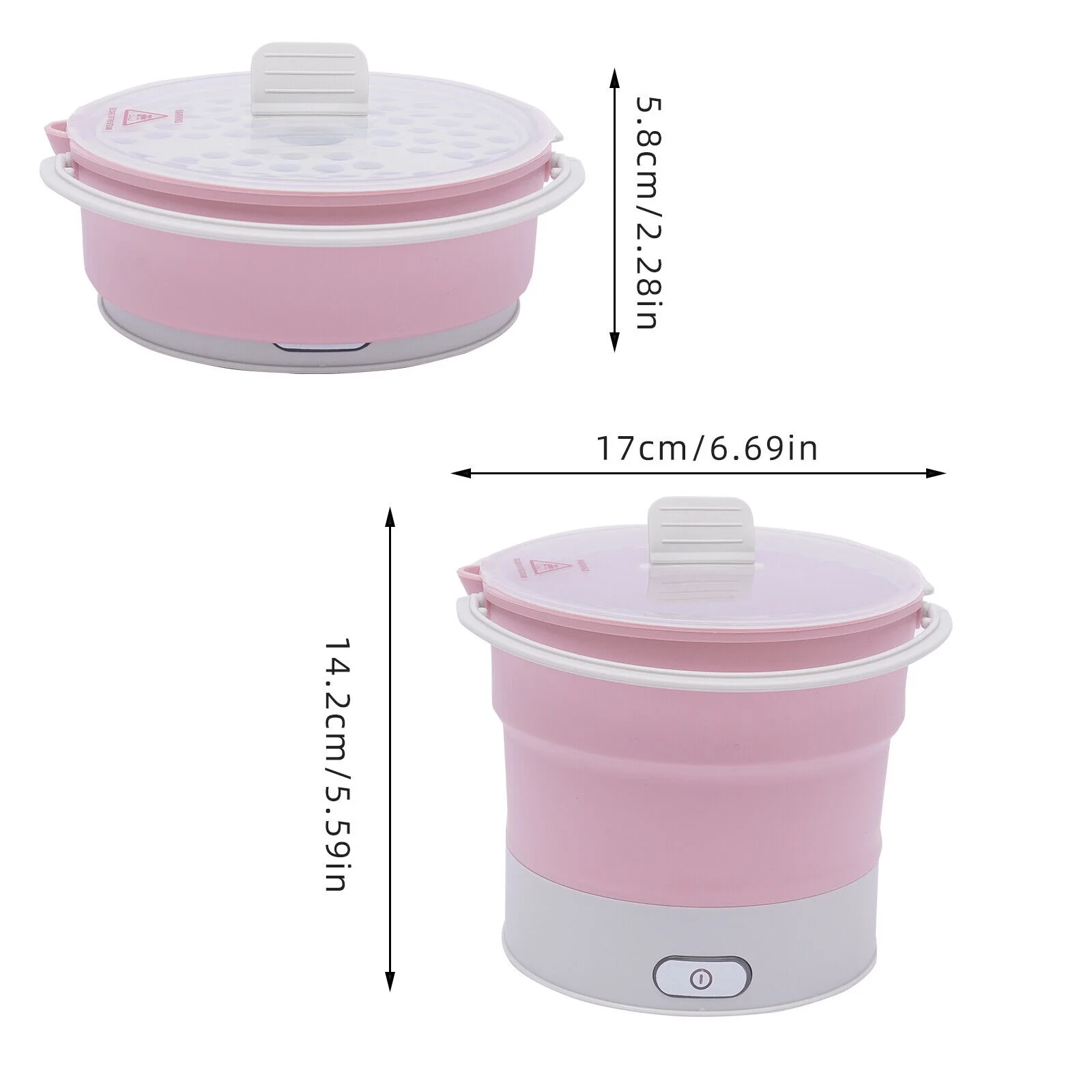 Mini Folding Electric Hot Pot Cooker Travel Pot - Dual Voltage 100V-240V Cooking