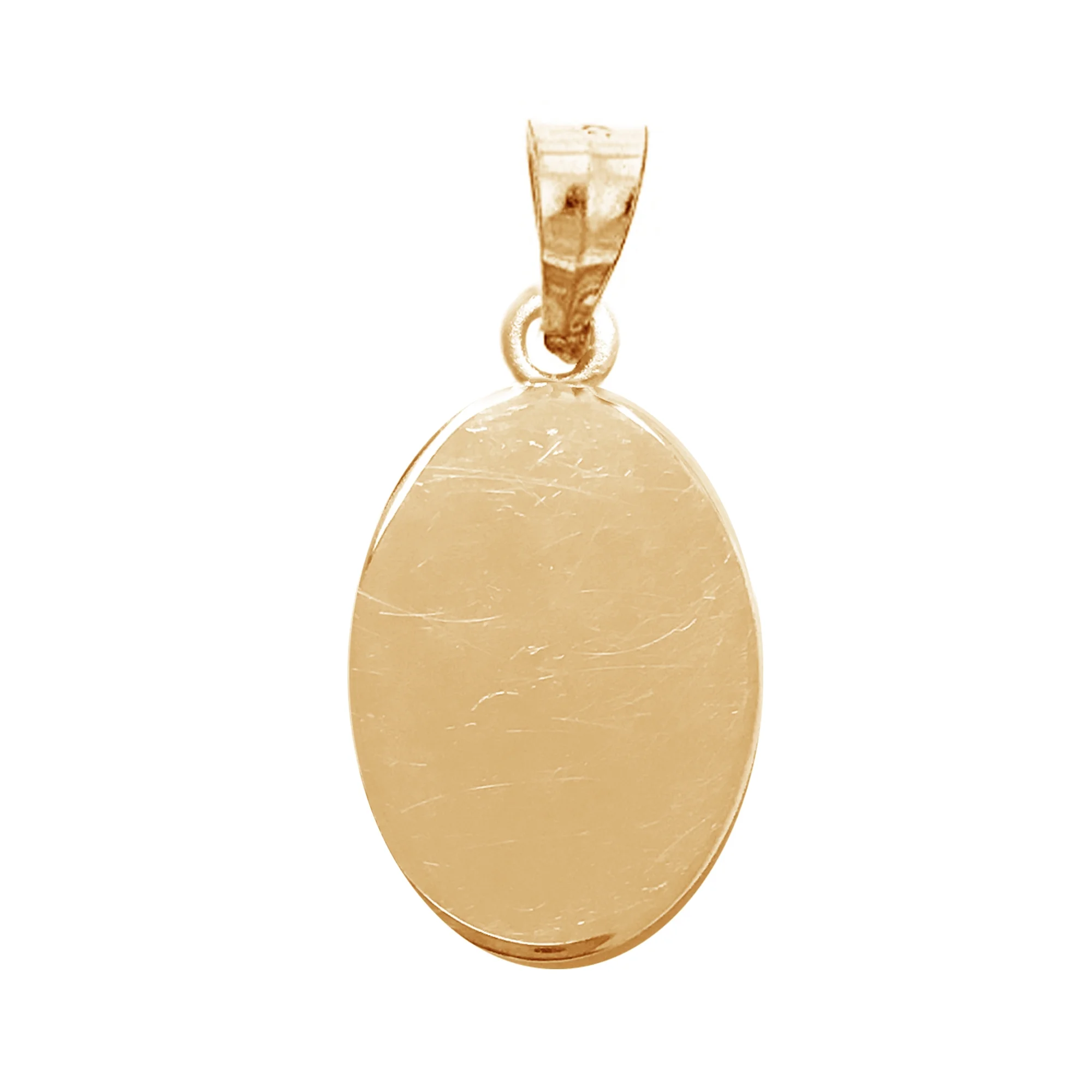 Ritastephens 14k Yellow Gold St. Christopher Mini Oval Medal Pendant Necklace