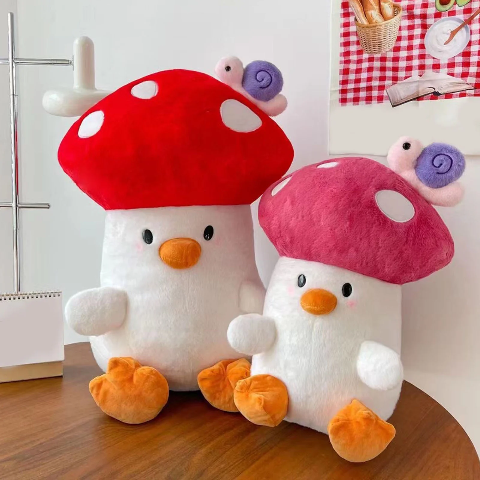 Plush Doll Soft Mushroom Chick Stuffed Animal Bright Colors Companion Plush Toy for Kids Adults Gift