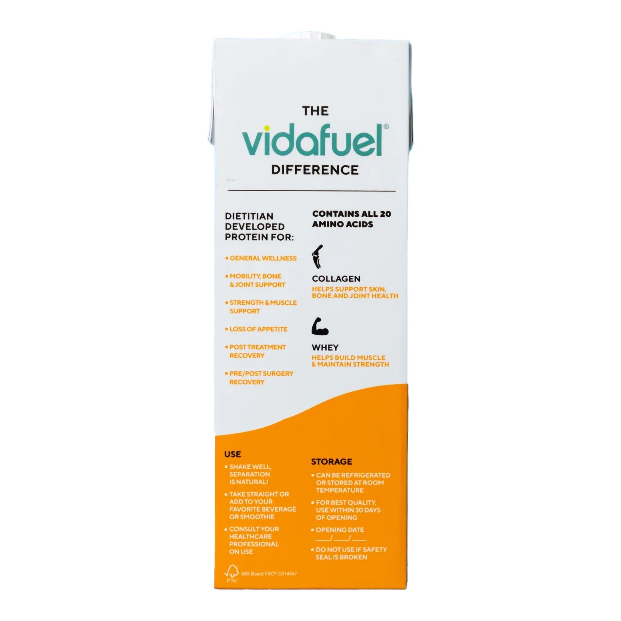 Vida Fuel Wellness Protein Oral Supplement Citrus Burst Flavor 32 oz Reclosable Carton 1 Count