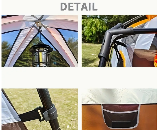 Outdoor Multi-person Camping Tent, Thickened Rainproof Two Two Rooms One Living Room Portable Family Camping, Courtyard Tent, Awning Set