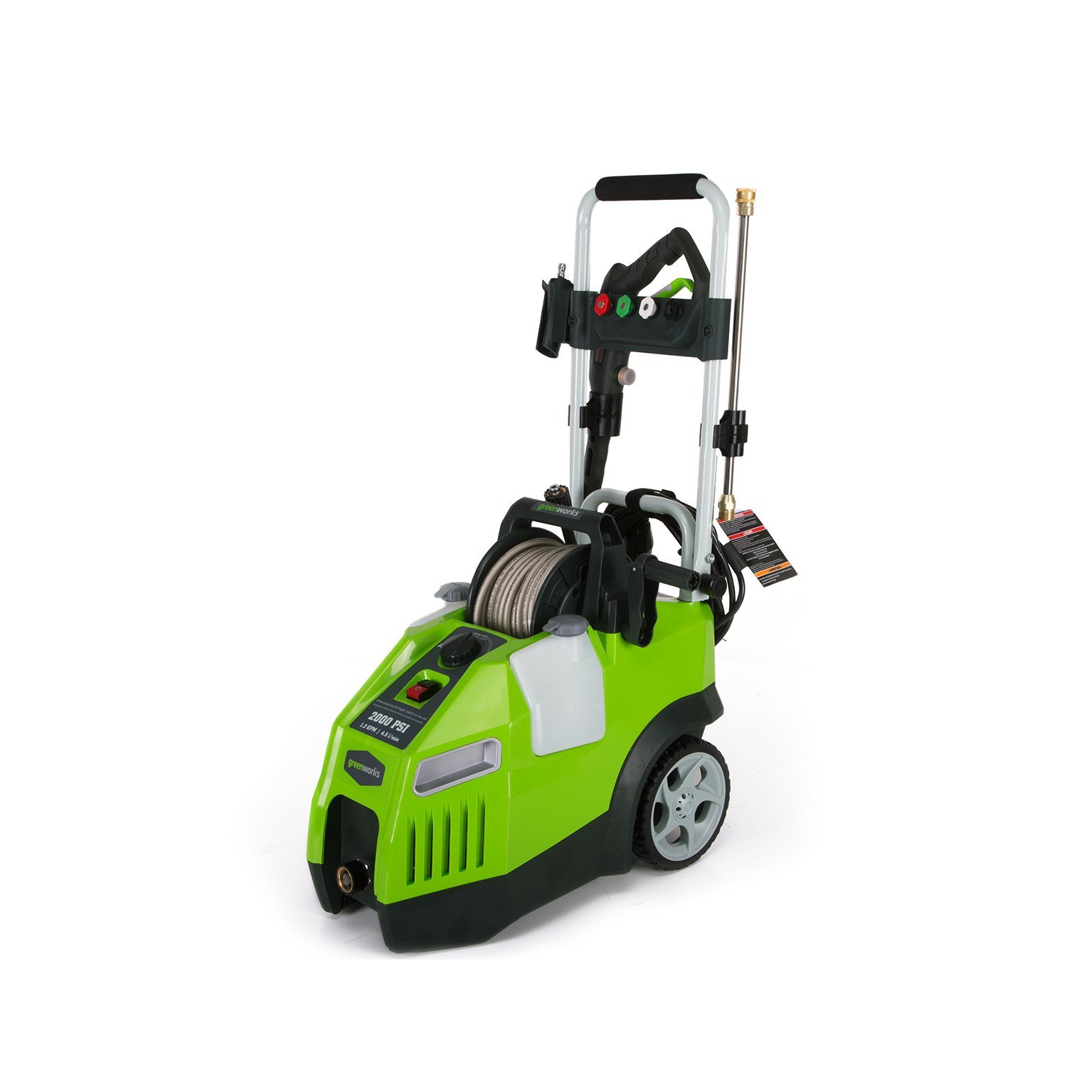 Greenworks 2000-PSI 13 Amp 1.2-GPM Corded Electric Pressure Washer with Hose Reel, GPW2001