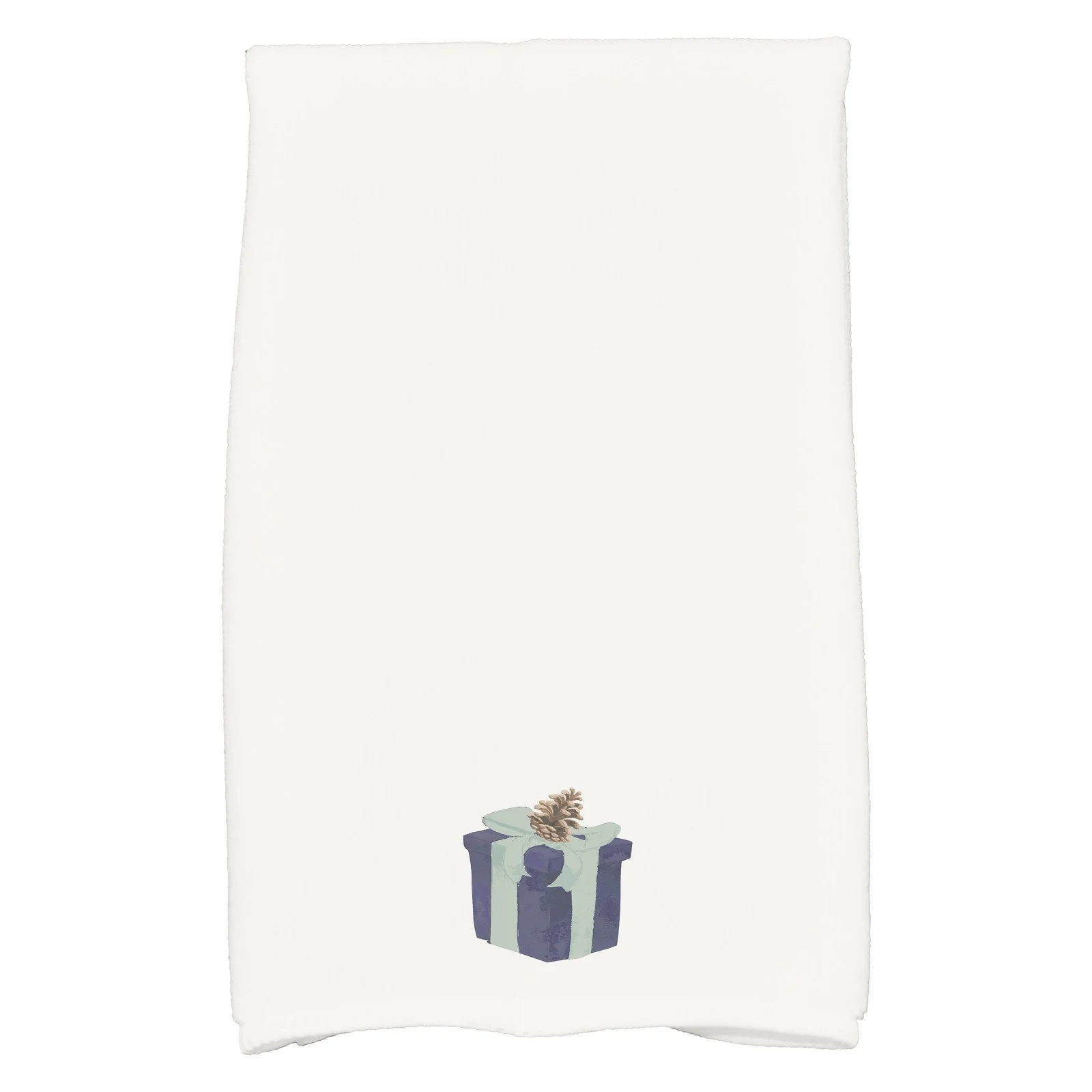 Gift Wrapped 16 x 25 Inch Navy Blue Holiday Print Kitchen Towel