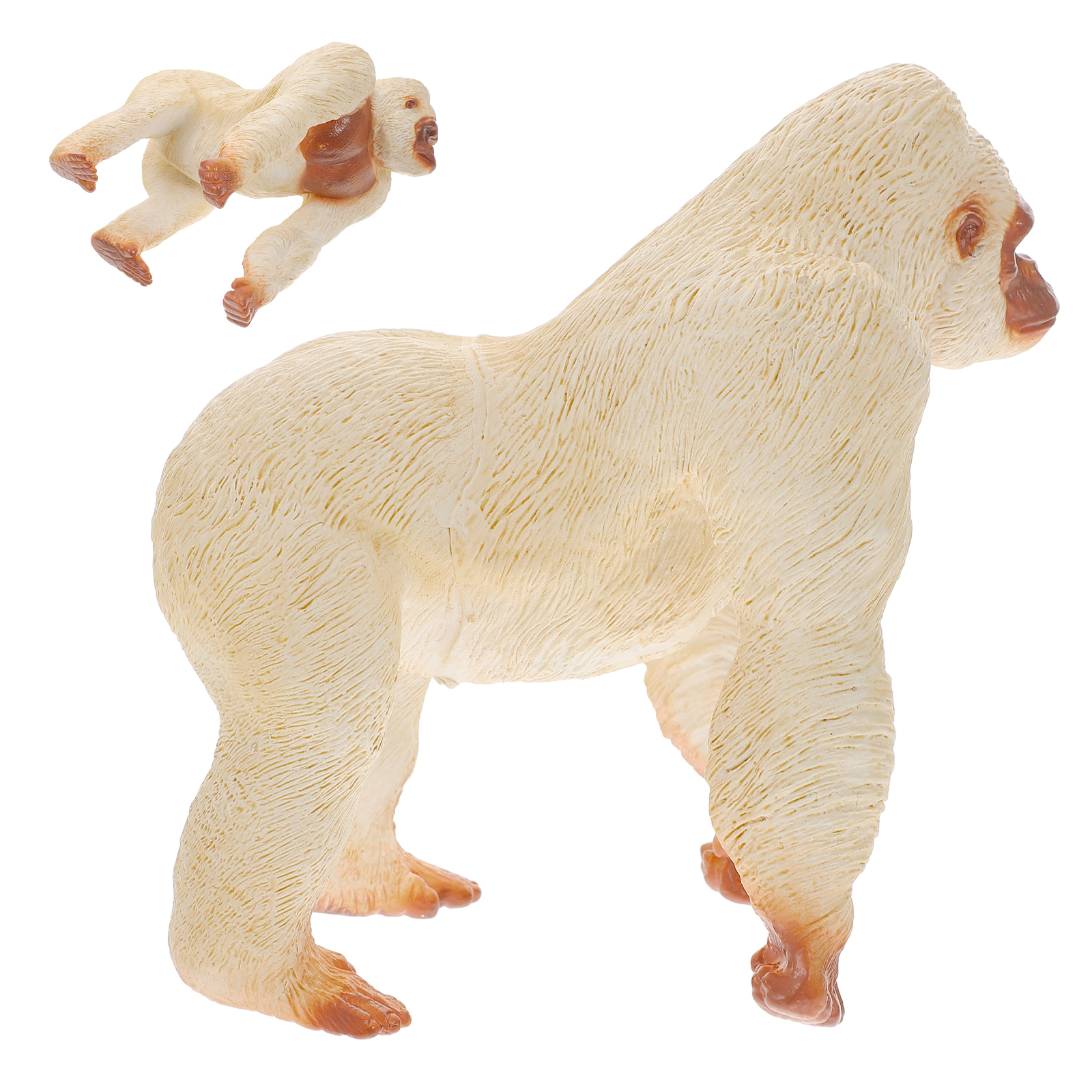 5 Count Decor Models Kids Educational Toys Mini Gorilla Figurine Chimpanzee Figure Forest Animal Figure Orangutan Toy Model Toy Puzzle White Plastic Child