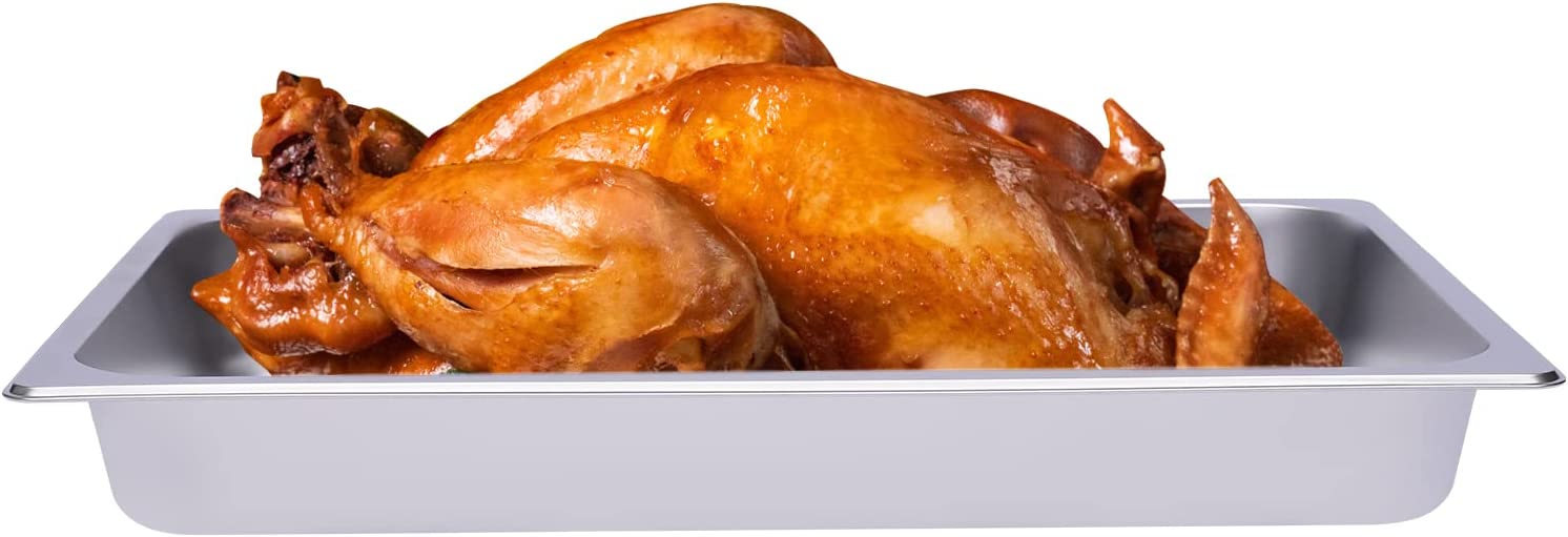 Miumaeov 6 PCS Large Grill Plate Restaurant Steam Table Pans BBQ Platters Stainless Steel