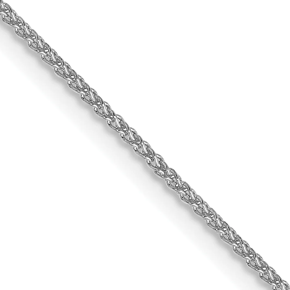 Carat in Karats 14K White Gold Ultra-thin Spiga With Spring Ring Clasp Chain Necklace (16 Inches x 1.05mm)