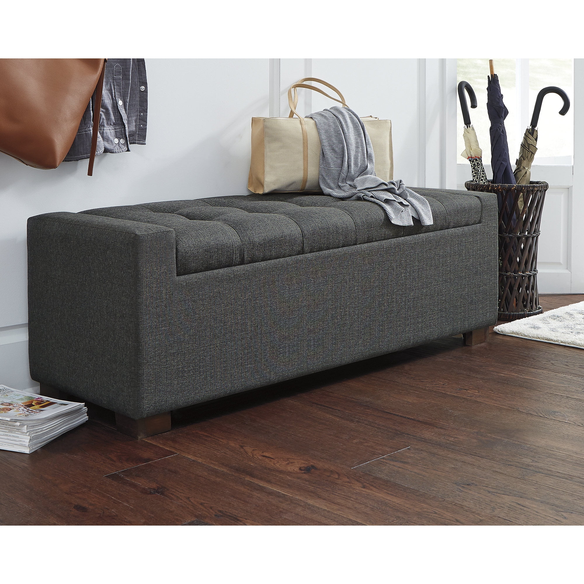 Signature Design by Ashley Casual Cortwell Storage Bench  Gray