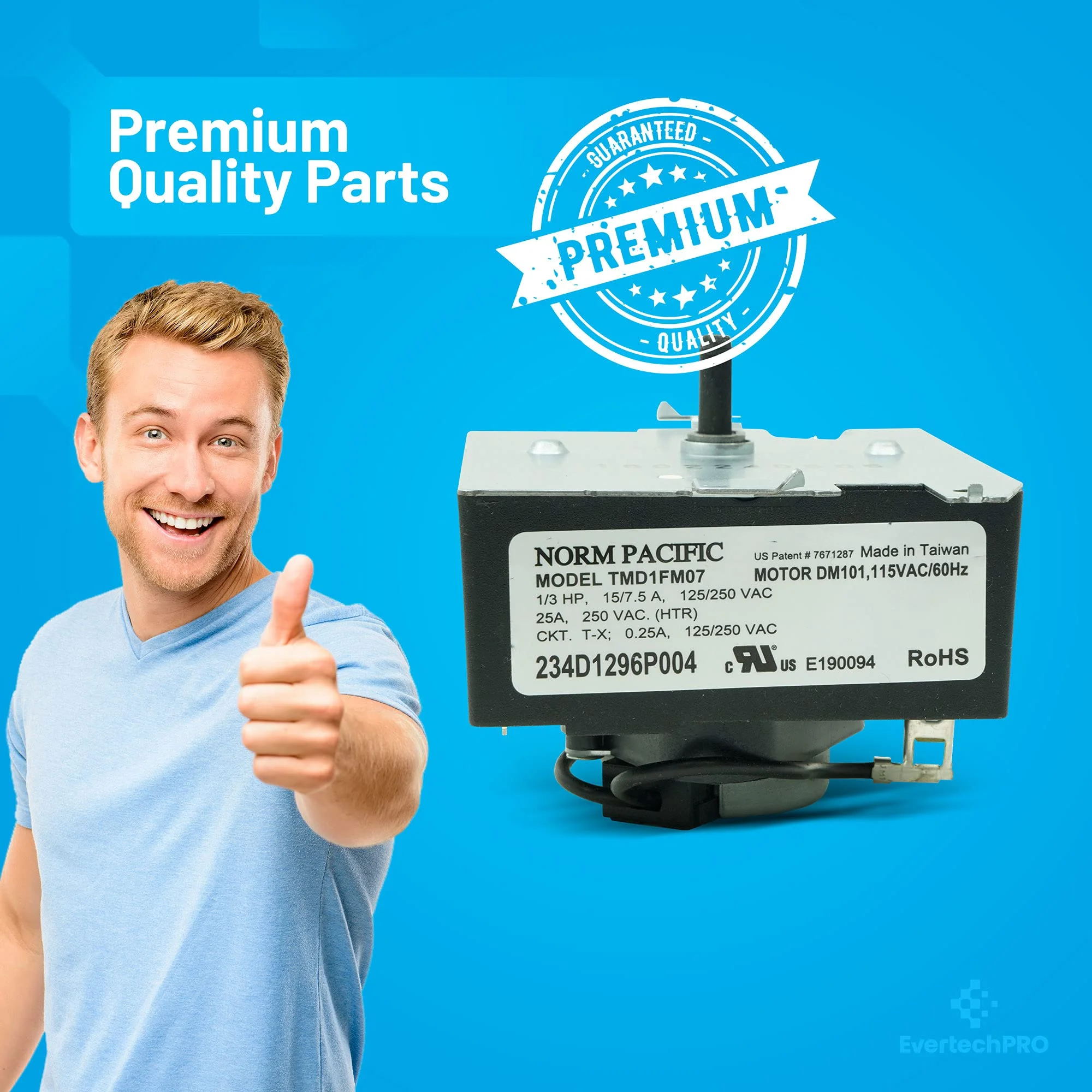 EvertechPRO WE4M532 Timer Replacement for GE Dryer WE4M362 3029573 PS8746223