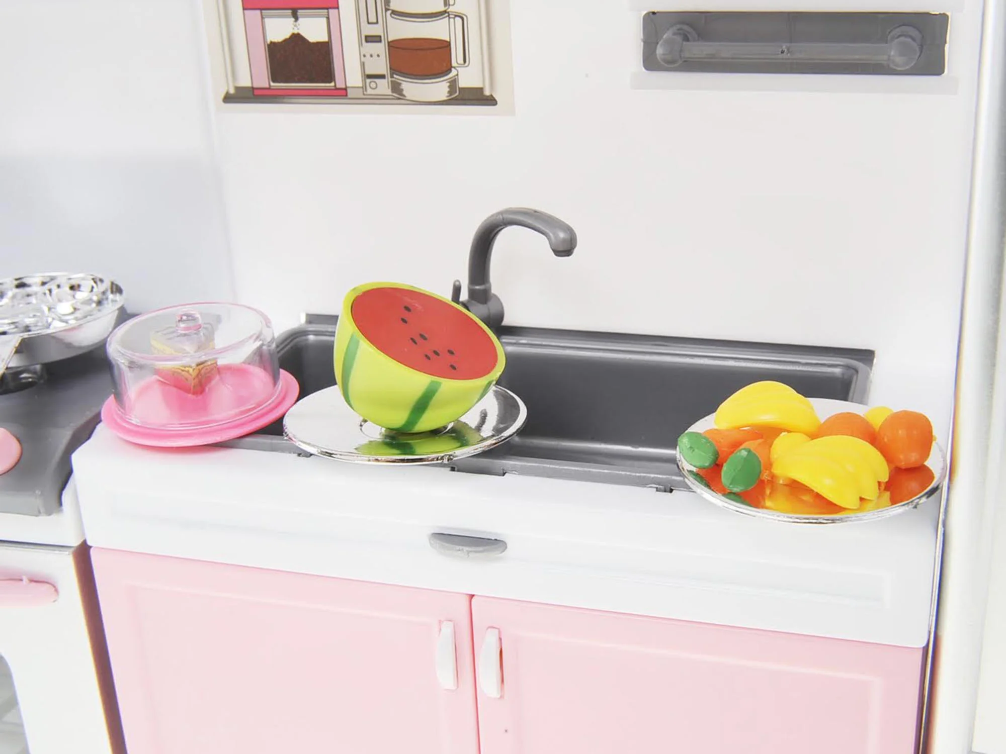 Kitchen Playset for Kids, Pretend Playset with Battery Operated Realistic Lights & Sounds, All Kinds of Accessories Set Included Girl's Christmas Gift