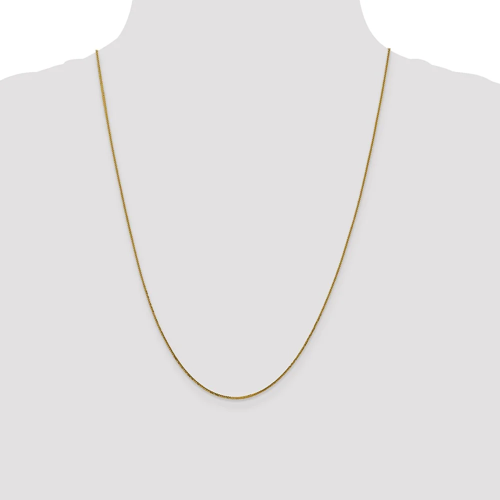 Leslie's Real 14kt Yellow Gold .8mm Diamond Cut Quadra Wheat Chain; 24 inch; for Adults and Teens; for Women and Men