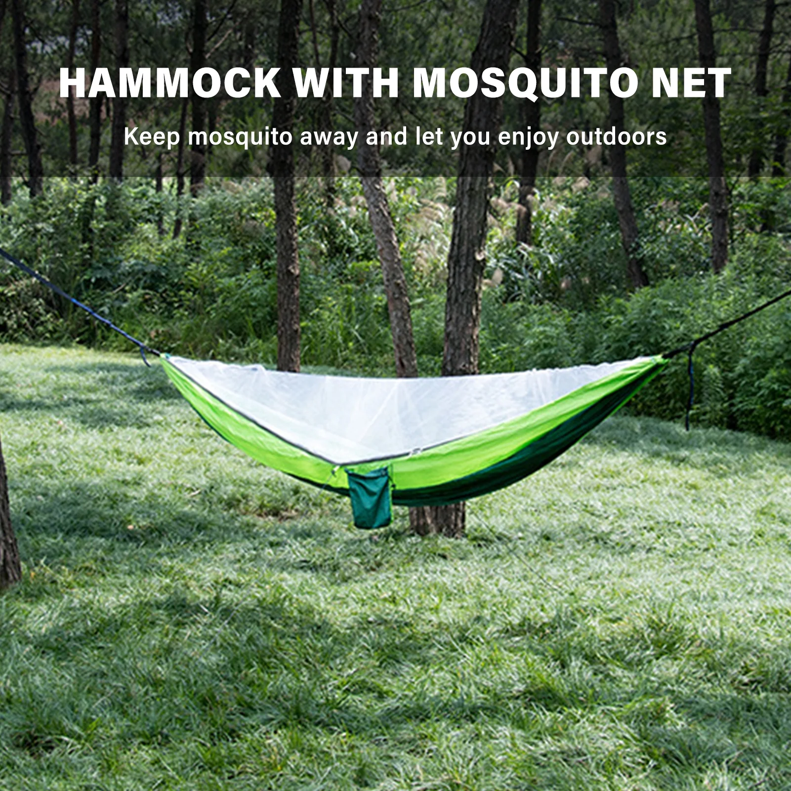 Outdoors Hammock with Mosquito Net 300kg Load Capacity Easy Installment Portable Hammock for Camping Picnic Outdoors