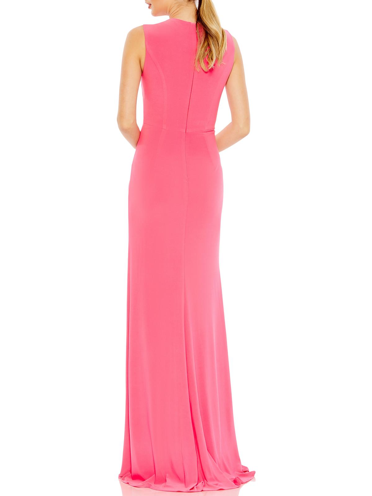 Ieena for Mac Duggal Womens Plus Faux Wrap Maxi Evening Dress