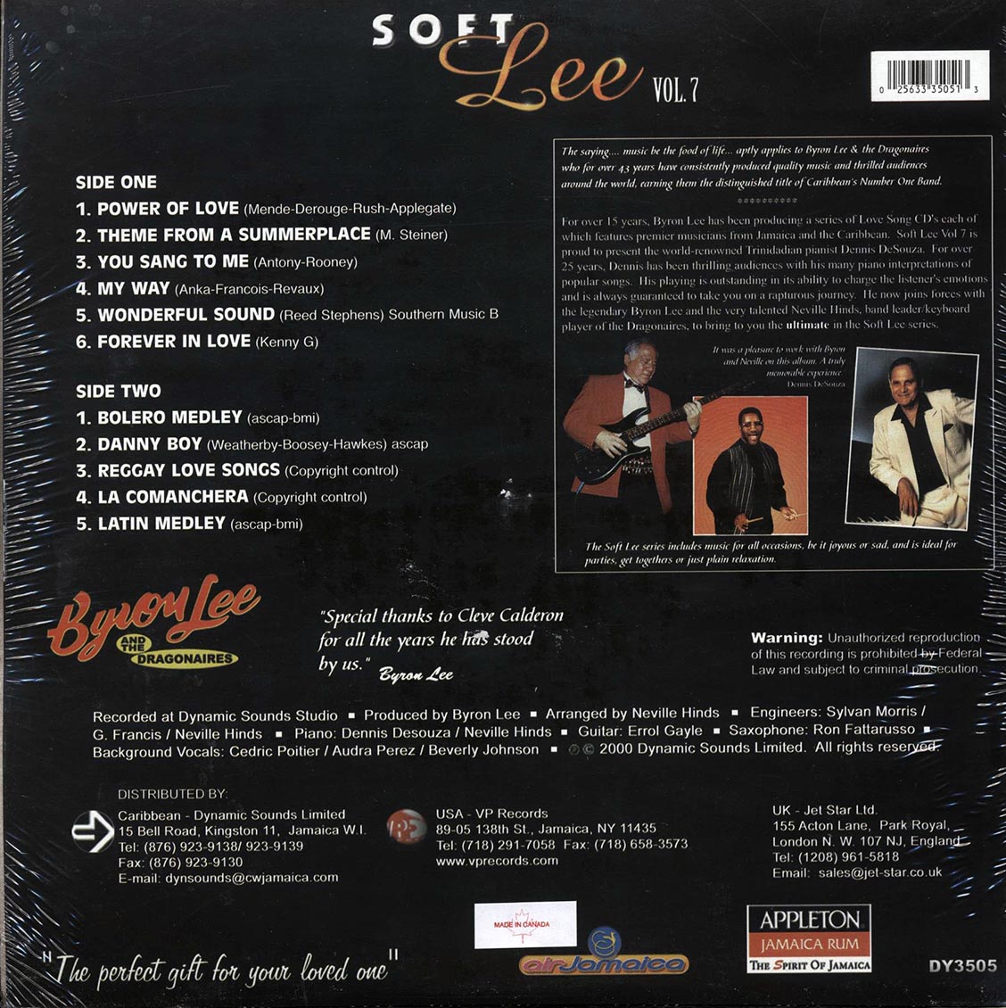 Byron Lee & The Dragonaires - Soft Lee Volume 7 (Jamaica press) (orig. press) - Vinyl LP