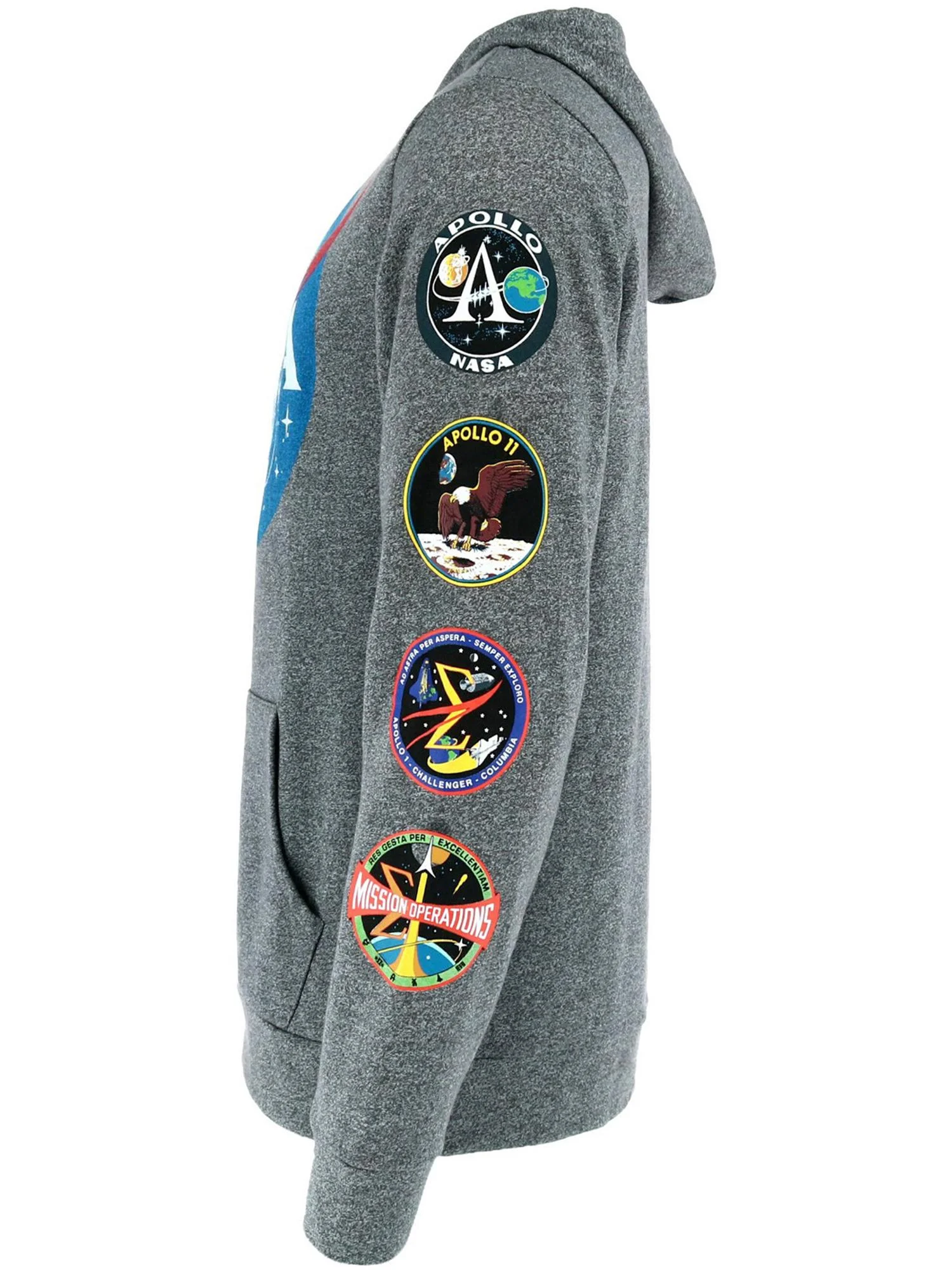 Buzz Aldrin Adult Nasa Logo Hoodie