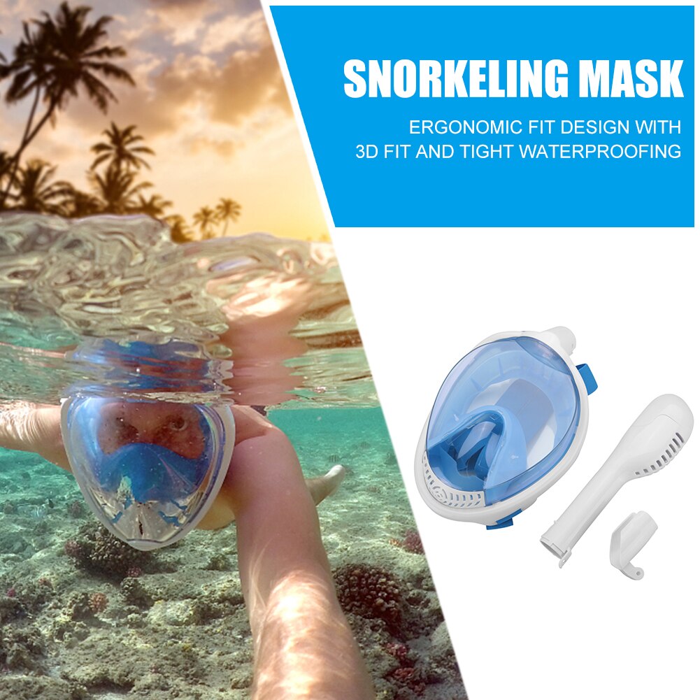Professional Full Dry Snorkeling Mask Full Face Snorkel Mask Underwater Scuba Diving Anti-fog Diving Equipment Adult Kids