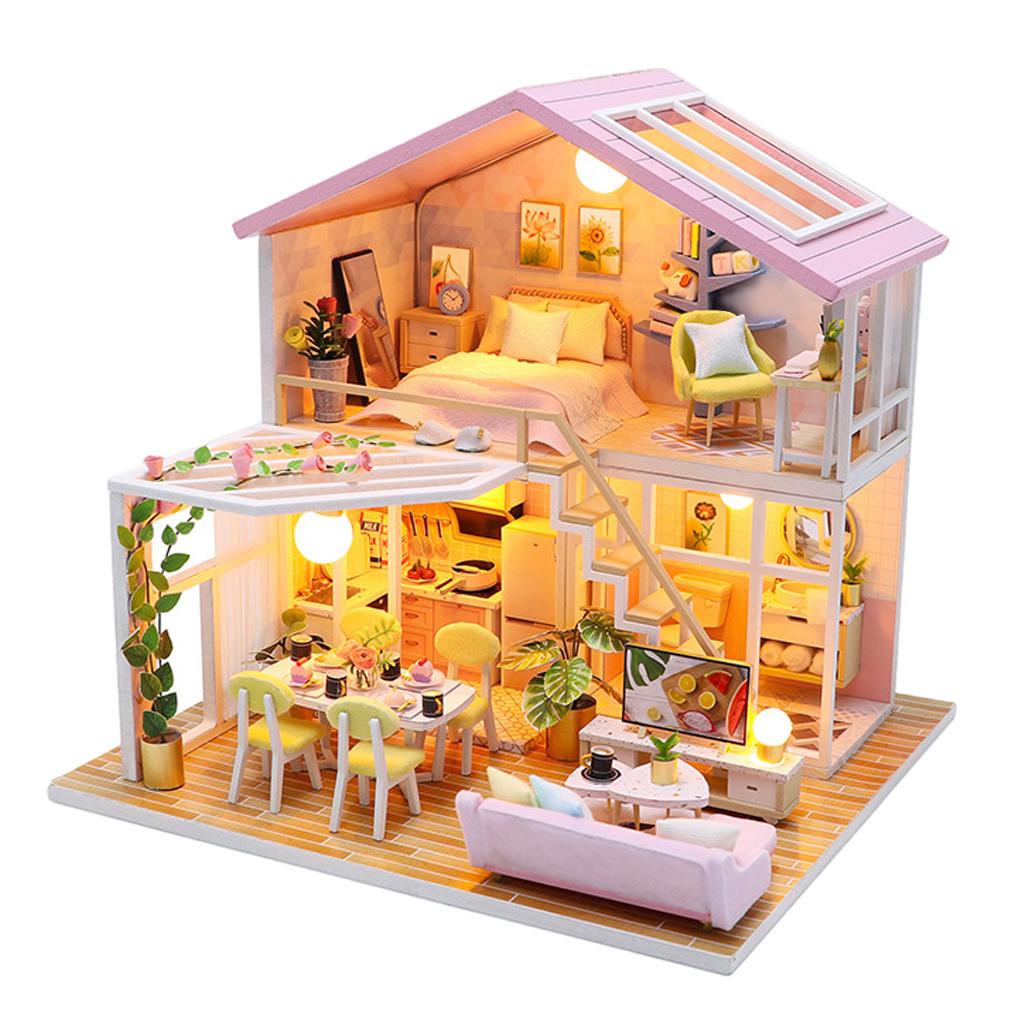 Handcraft Creative Dollhouse Furniture Full Romantic Modern Cottage