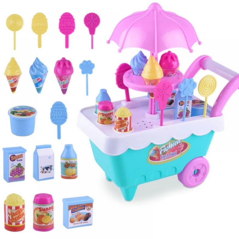 Scoop and Learn Ice Cream Cart Funny Mini Toy Candy Ice-cream Truck Car Girl Soft Educational Interactive Toys