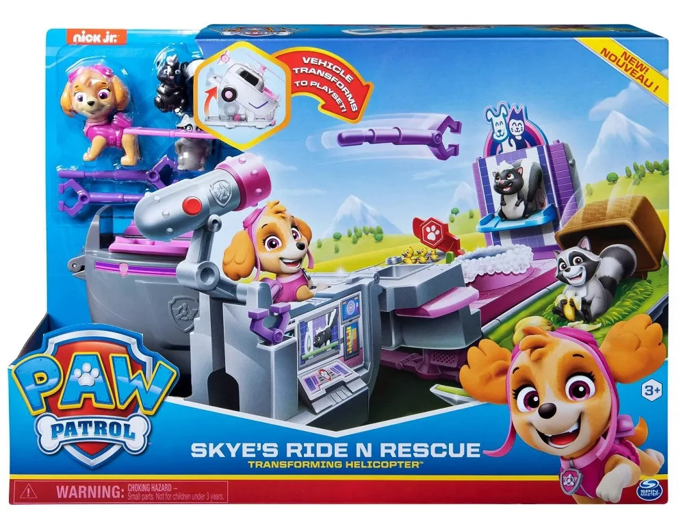 PAW Patrol Skye's Ride N Rescue Transforming Helicopter Vehicle Playset (7 Pieces)