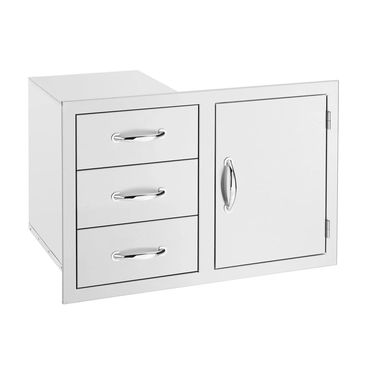 Summerset 33-Inch Stainless Steel Flush Mount Access Door & Triple Drawer Combo - SSDC3-33