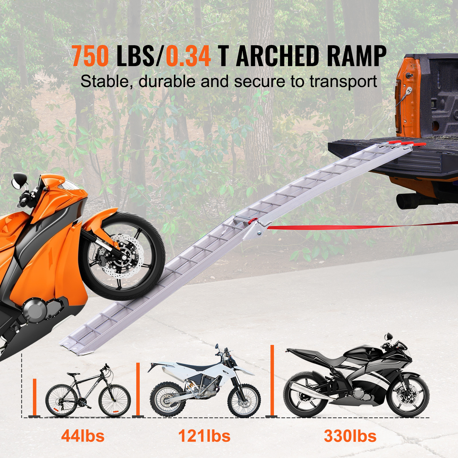 BENTISM Aluminum Loading Ramp 750 lbs Foldable Light Non-slip Truck Ramps for Mini Bike Dirt Bike Tractors ATVs UTVs Motorcycles