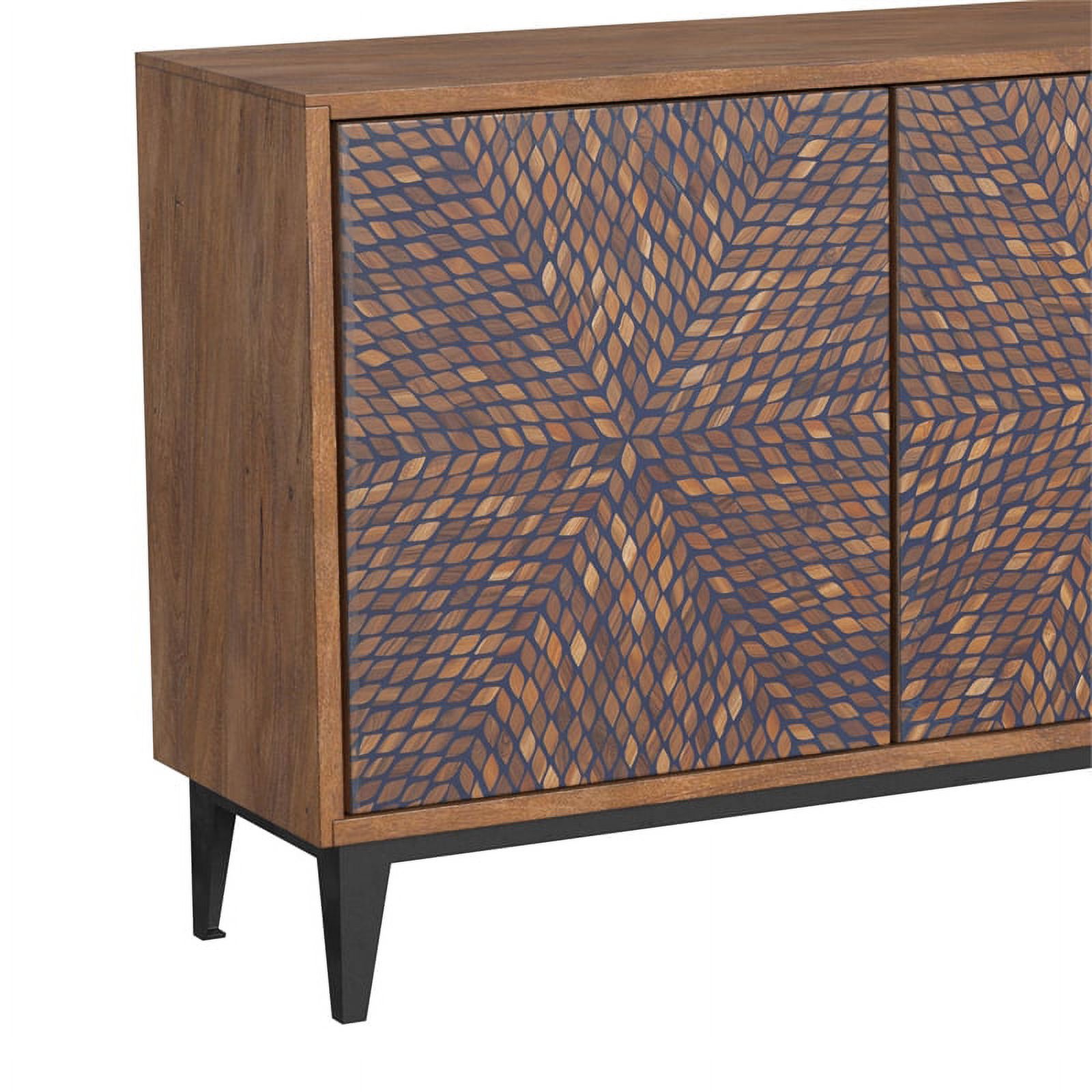 Raynor Brown Server in Wood and Metal