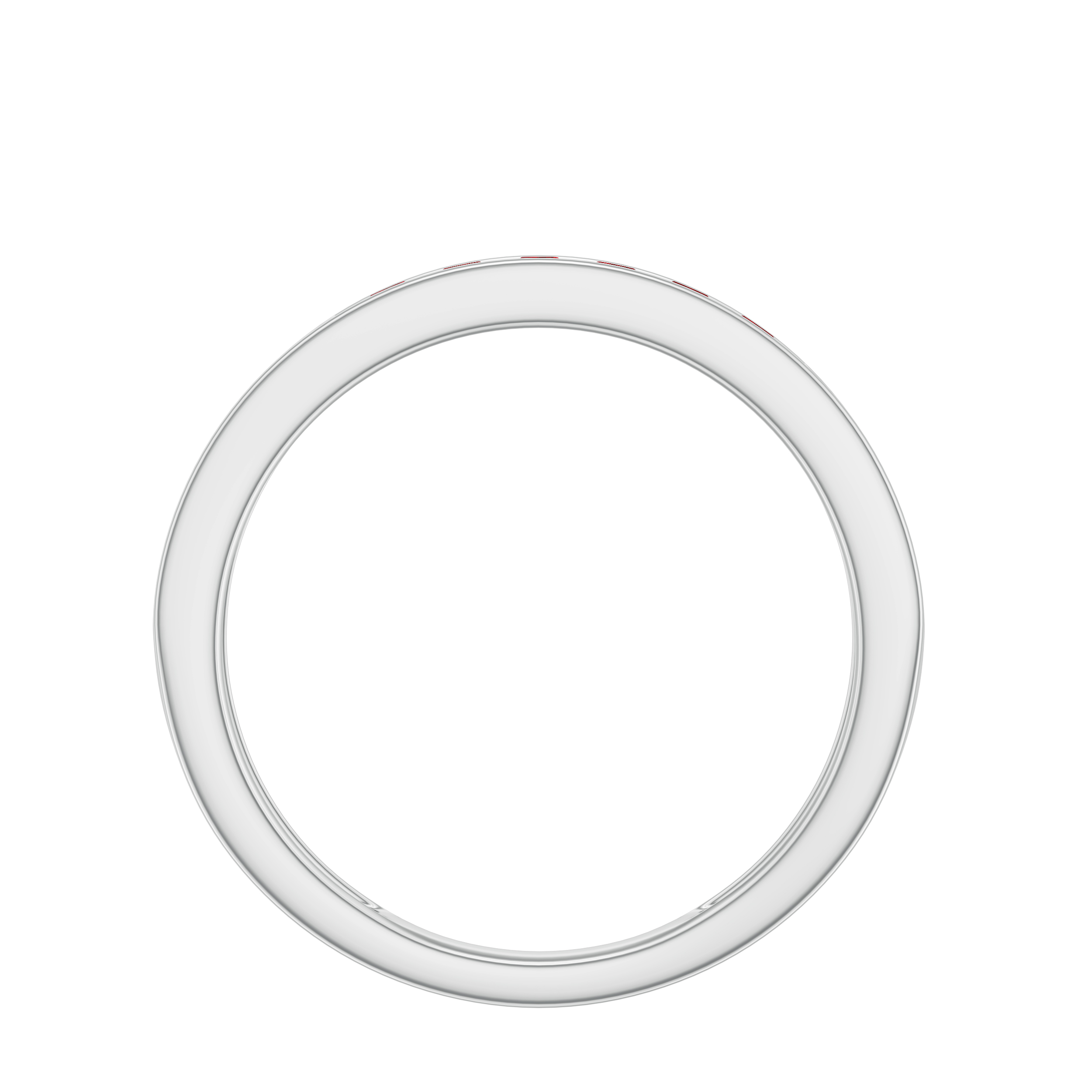 Semi Eternity Ring with Lab Created Ruby for Women in Channel Setting, 925 Sterling Silver, US 4.00