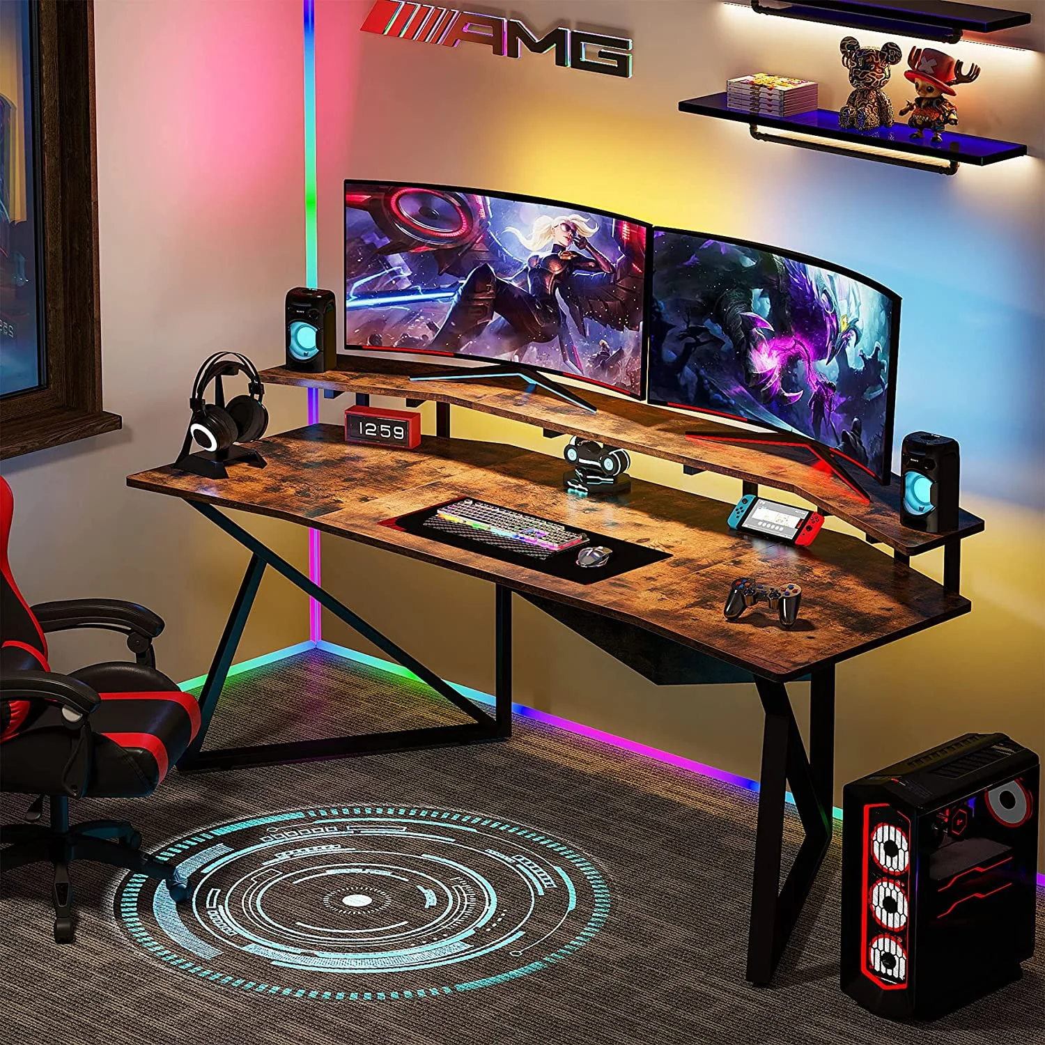 Tribesigns Computer Desk with Monitor Stand, 70.9