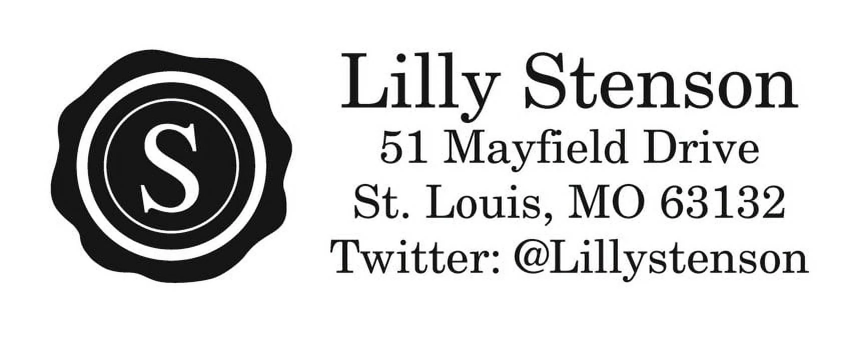 Personalized Rectangular Self-Inking Rubber Stamp - Monogram Stenson