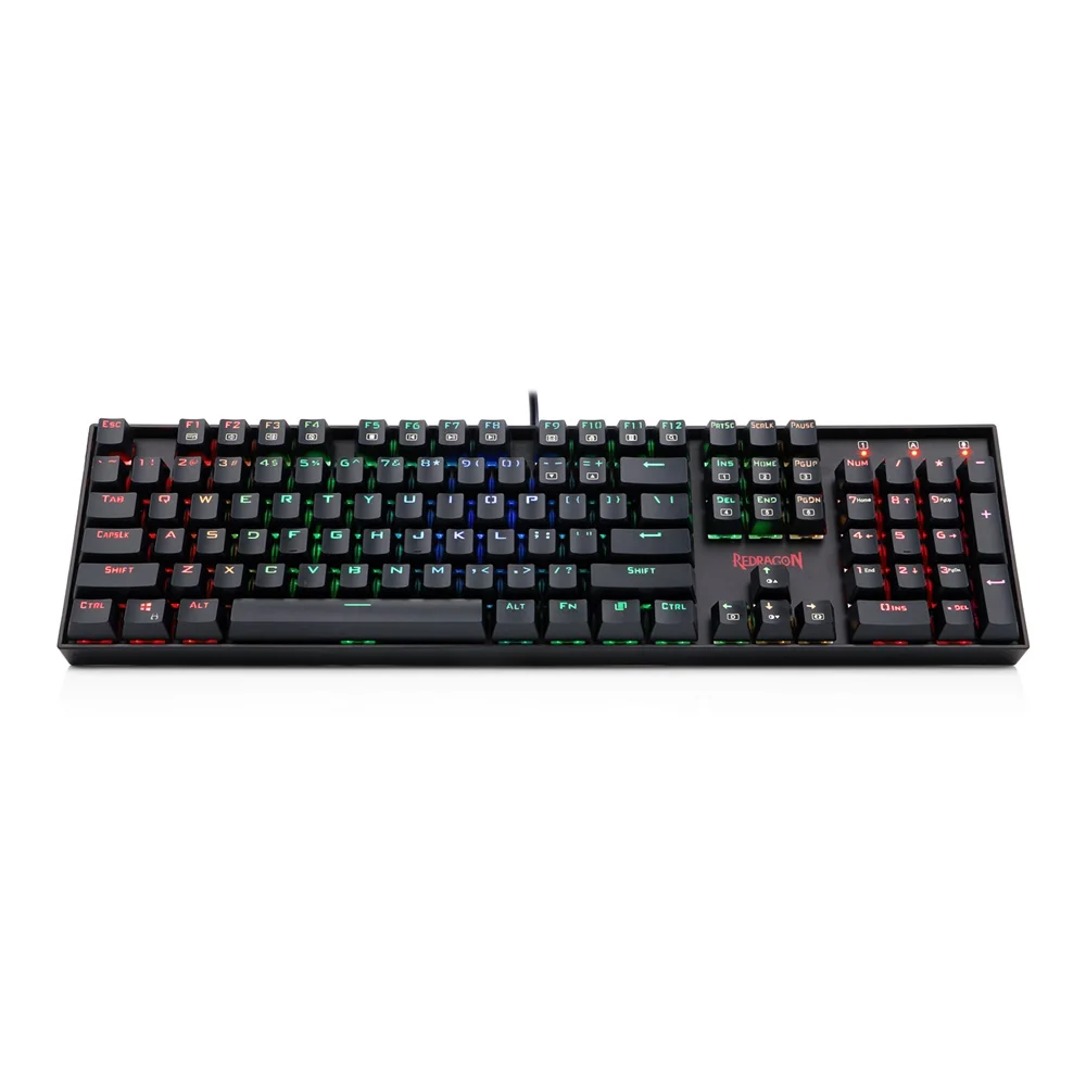 Redragon K551 RGB Backlight Wired Mechanical Game Keyboard , Suitable For Windows Game Computer (104 Key,Black,Blue switch)