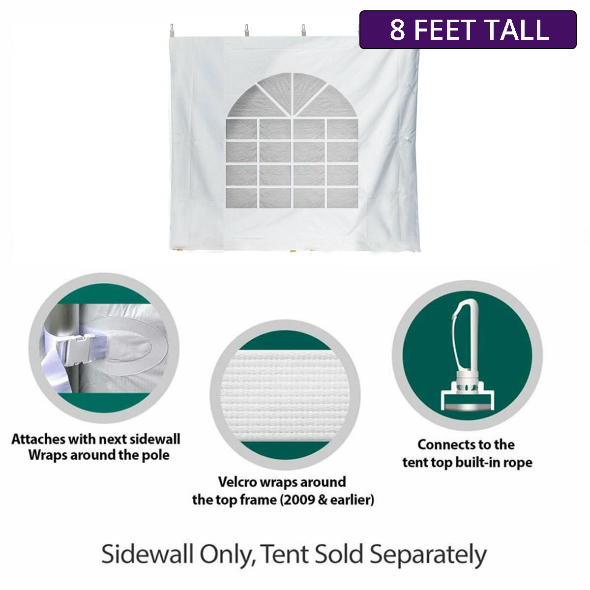 TentandTable High Peak Frame Sidewall Kit, 10 ft x 10 ft