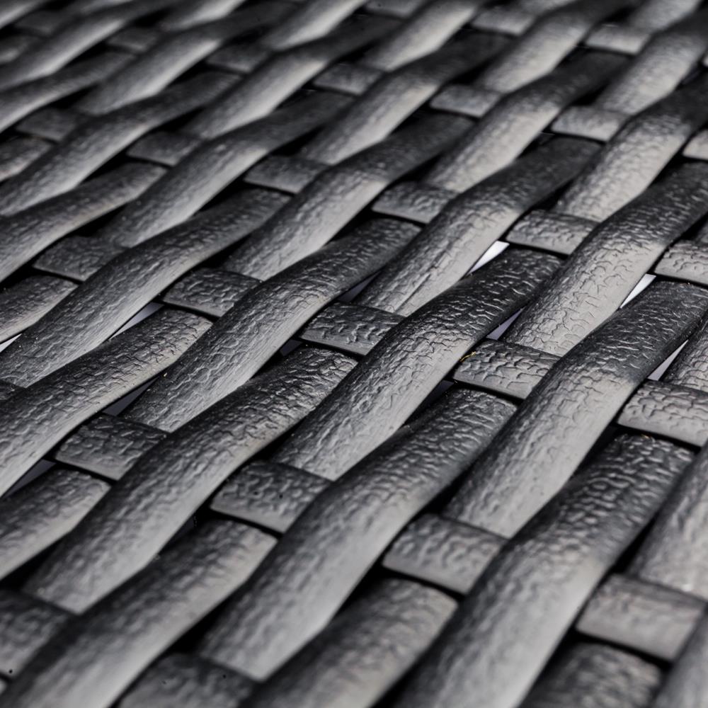 SalonMore PE Wicker 7-Piece Black Small Size Sectional Sofa Black