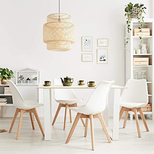 HBBOOMLIFE Excellent Achat Dining Chairs Mid Century Modern Kitchen Chairs Upholstered Side Chairs with Beech Legs and Soft Padded Shell Chairs for Kitchen Dining Living Bedroom Set of 4