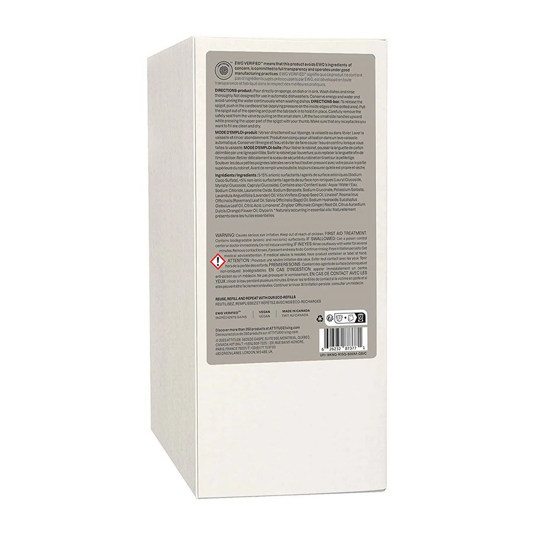 Attitude Lavender and Rosemary Dishwashing Liquid Refill 67.62 fl. oz