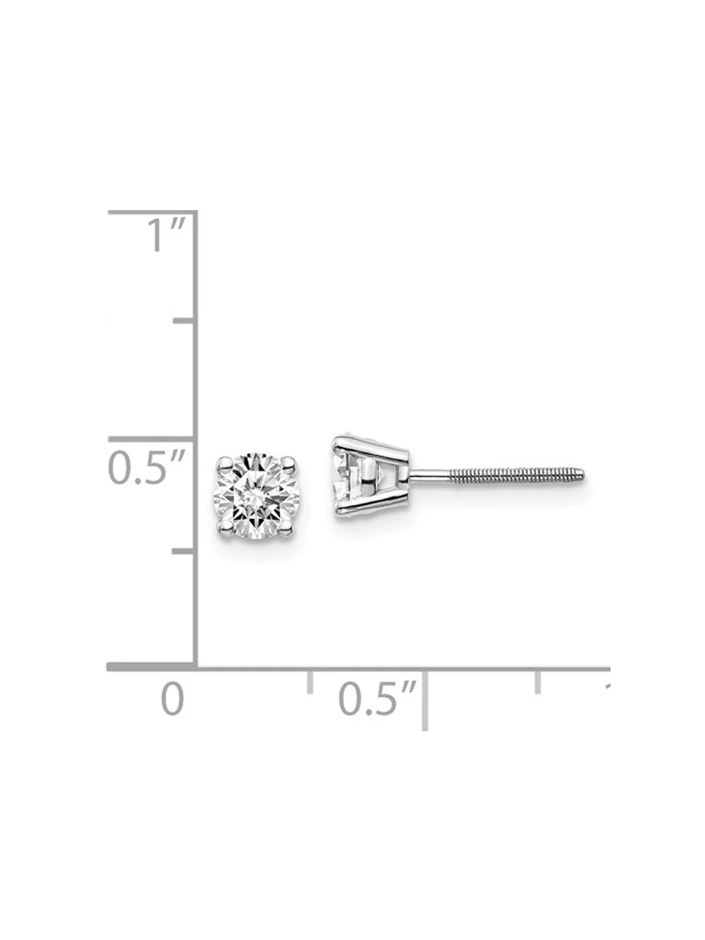 3/4 Carat (Ctw SI3-I1, G-H-I) Diamond Solitaire Stud Earrings in 14K White Gold