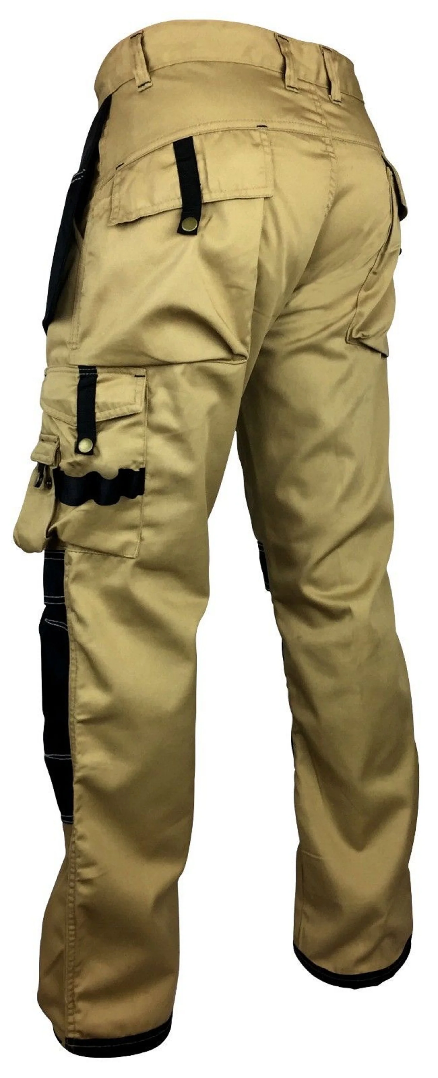 Skylinewears Men Work Pants Construction Utility Heavy Duty Reinforcement Workwear Trousers Carpenter Pants Khaki W30-L30