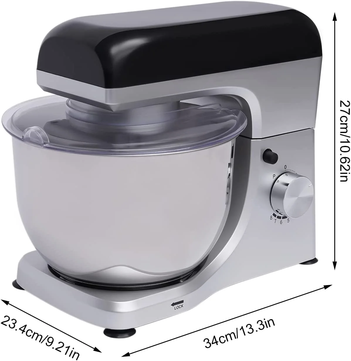 Miumaeov 4.5L Commercial Food Dough Mixing Machine 1000W Tilt-Head Multi-path 360° Mixing